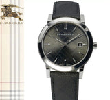 Buy Shop Burberry Heritage Grey Dial Black Leather Strap Watch for Men - BU9024 USA Online