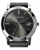 Buy Shop Burberry Heritage Grey Dial Black Leather Strap Watch for Men - BU9024 USA Online