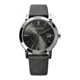 Buy Shop Burberry Heritage Grey Dial Black Leather Strap Watch for Men - BU9024 USA Online