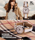 Buy Shop Burberry Heritage Nova Heritage White Dial Leather Strap Watch for Women - BU1395 USA Online