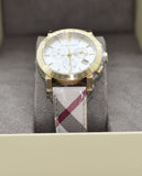 Buy Shop Burberry Heritage Nova Heritage White Dial Leather Strap Watch for Women - BU1395 USA Online