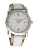 Buy Shop Burberry Heritage Nova Heritage White Dial Leather Strap Watch for Women - BU1395 USA Online