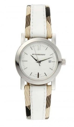 Buy Shop Burberry Heritage Nova Heritage White Dial Leather Strap Watch for Women - BU1395 USA Online