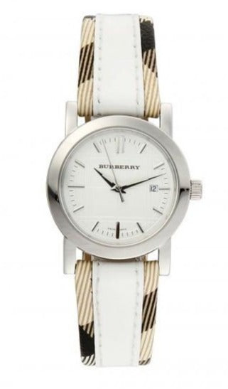 Buy Shop Burberry Heritage Nova Heritage White Dial Leather Strap Watch for Women - BU1395 USA Online