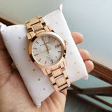 Buy Shop Burberry Heritage Rose Gold Dial Rose Gold Steel Strap Watch for Women - BU9215 USA Online
