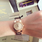 Buy Shop Burberry Heritage Rose Gold Dial Rose Gold Steel Strap Watch for Women - BU9215 USA Online