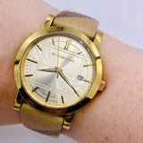 Buy Shop Burberry Heritage Silver Dial Leather Strap Watch for Women - BU1398 USA Online