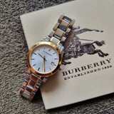 Buy Shop Burberry Heritage Silver Dial Two Tone Steel Strap Watch for Women - BU1857 USA Online
