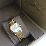 Buy Shop Burberry Heritage White Dial Gold Steel Strap Watch for Women - BU9203 USA Online