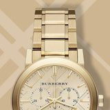 Buy Shop Burberry Heritage White Dial Gold Steel Strap Watch for Women - BU9203 USA Online
