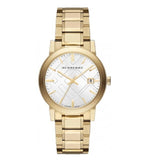 Buy Shop Burberry Heritage White Dial Gold Steel Strap Watch for Women - BU9203 USA Online