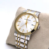 Buy Shop Burberry Heritage White Dial Two Tone Stainless Steel Strap Watch for Men - BU1358 USA Online