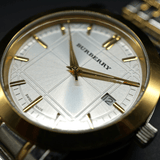 Buy Shop Burberry Heritage White Dial Two Tone Stainless Steel Strap Watch for Men - BU1358 USA Online