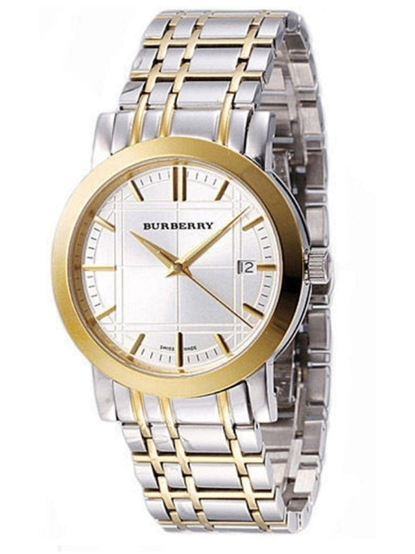 Buy Shop Burberry Heritage White Dial Two Tone Stainless Steel Strap Watch for Men - BU1358 USA Online