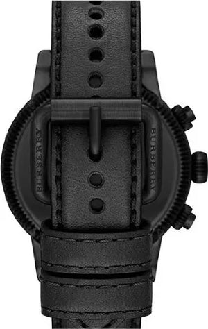 Buy Shop Burberry Utilitarian Chronograph Black Dial Black Leather Strap Watch for Men - BU7827 USA Online