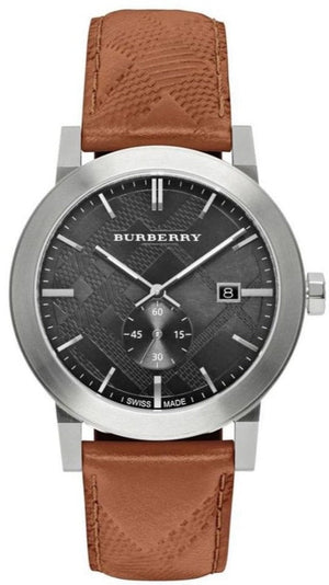 Buy Shop Burberry The City Black Dial Brown Leather Strap Watch for Men - BU9905 USA Online