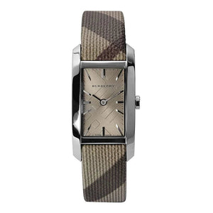 Buy Shop Burberry Nova Check Silver Dial Two Tone Leather Strap Watch For Women - BU9404 USA Online