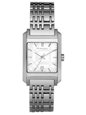 Buy Shop Burberry Nova Check Square White Dial Silver Steel Strap Watch for Women - BU1572 USA Online
