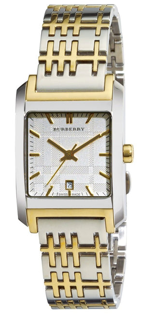 Buy Shop Burberry Nova Checked White Dial Two Tone Stainless Steel Strap Watch for Women - BU1573 USA Online