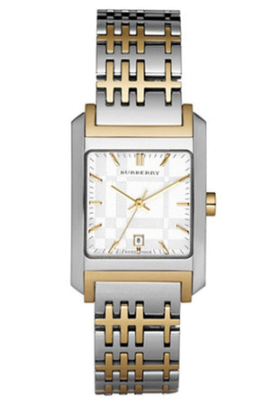 Buy Shop Burberry Nova Checked White Dial Two Tone Stainless Steel Strap Watch for Women - BU1573 USA Online