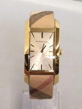 Buy Shop Burberry Nova Gold Tone Square Dial Leather Strap Watch for Women - BU1582 USA Online