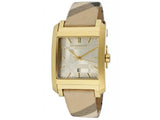 Buy Shop Burberry Nova Gold Tone Square Dial Leather Strap Watch for Women - BU1582 USA Online