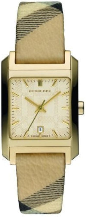 Buy Shop Burberry Nova Gold Tone Square Dial Leather Strap Watch for Women - BU1582 USA Online