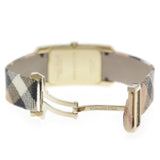 Buy Shop Burberry Pioneer Champagne Dial Haymarket Beige Leather Strap Watch for Women - BU9407 USA Online