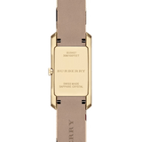 Buy Shop Burberry Pioneer Champagne Dial Haymarket Beige Leather Strap Watch for Women - BU9407 USA Online