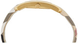 Buy Shop Burberry Pioneer Champagne Dial Haymarket Beige Leather Strap Watch for Women - BU9407 USA Online