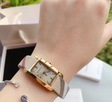 Buy Shop Burberry Pioneer Gold Dial Haymarket Beige Leather Strap Watch for Women - BU9509 USA Online