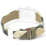 Buy Shop Burberry Pioneer Gold Dial Haymarket Beige Leather Strap Watch for Women - BU9509 USA Online