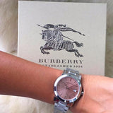 Buy Shop Burberry The City Pink Dial Silver Steel Strap Watch for Women - BU9124 USA Online