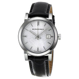 Buy Shop Burberry The City Silver Dial Black Leather Strap Watch for Women - BU9106 USA Online