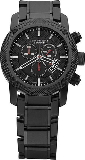 Buy Shop Burberry Sport Chronograph Black Dial Black Steel Strap Watch for Men - BU7703 USA Online