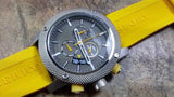 Buy Shop Burberry Sport Chronograph Grey Dial Yellow Rubber Strap Watch for Men - BU7712 USA Online