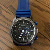 Buy Shop Burberry Sports Chronograph Black Dial Blue Rubber Strap Watch for Men - BU7714 USA Online