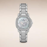 Buy Shop Burberry The Britain Diamonds Mother of Pearl Dial Silver Steel Strap Watch for Women - BBY1801 USA Online