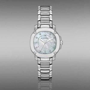 Buy Shop Burberry The Britain Diamonds Mother of Pearl Dial Silver Steel Strap Watch for Women - BBY1804 USA Online