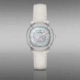Buy Shop Burberry The Britain Diamonds Mother of Pearl Dial White Leather Strap Watch for Women - BBY1800 USA Online