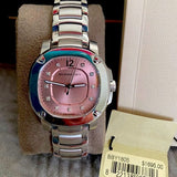 Buy Shop Burberry The Britain Diamonds Pink Dial Silver Steel Strap Watch for Women - BBY1805 USA Online