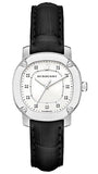 Buy Shop Burberry The Britain Diamonds White Dial Black Leather Strap Watch for Women - BBY1806 USA Online