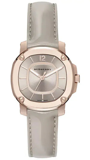 Buy Shop Burberry The Britain Gray Dial Gray Leather Strap Watch for Women - BBY1718 USA Online
