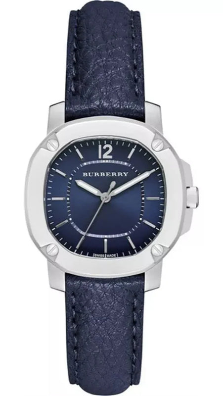 Buy Shop Burberry The Britain Blue Dial Blue Leather Strap Watch for Women - BBY1716 USA Online