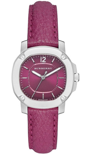 Buy Shop Burberry The Britain Pink Dial Pink Leather Strap Watch for Women - BBY1715 USA Online