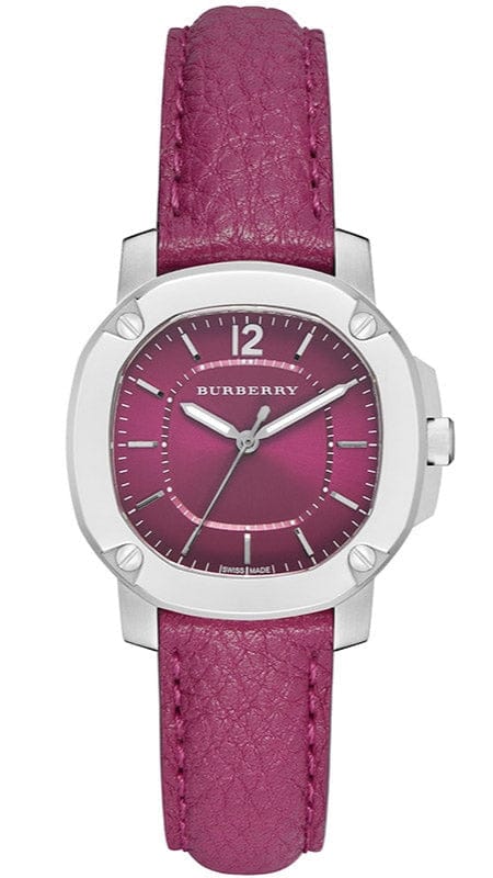 Buy Shop Burberry The Britain Pink Dial Pink Leather Strap Watch for Women - BBY1715 USA Online