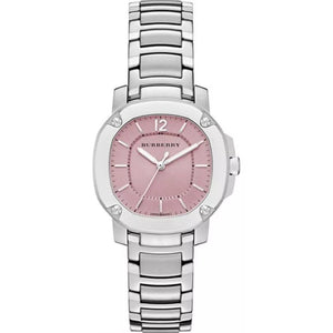 Buy Shop Burberry The Britain Pink Dial Silver Steel Strap Watch for Women - BBY1704 USA Online