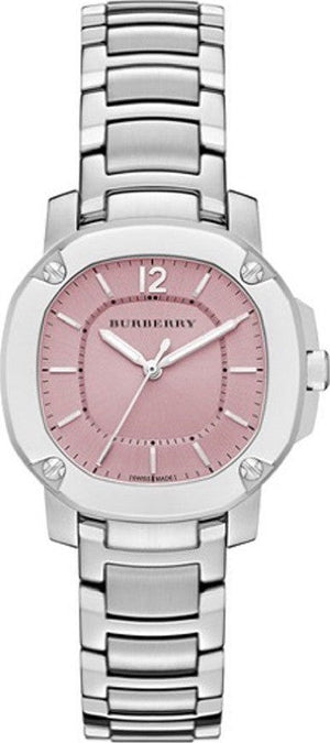 Buy Shop Burberry The Britain Pink Dial Silver Steel Strap Watch for Women - BBY1704 USA Online