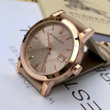 Buy Shop Burberry The City Beige Dial Beige Leather Strap Watch for Women - BU9109 USA Online