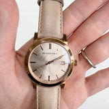 Buy Shop Burberry The City Beige Dial Brown Leather Strap Watch for Women - BU9014 USA Online